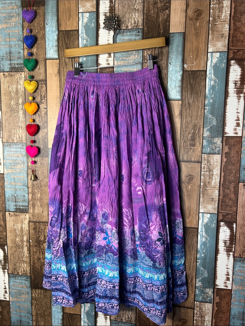 PARAGON Purple Floral Border Maxi Skirt